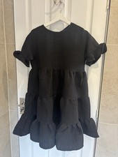 Ladies New BNWT City Lights Black Pleated Rara Dress Size 6 Short Sleeves 