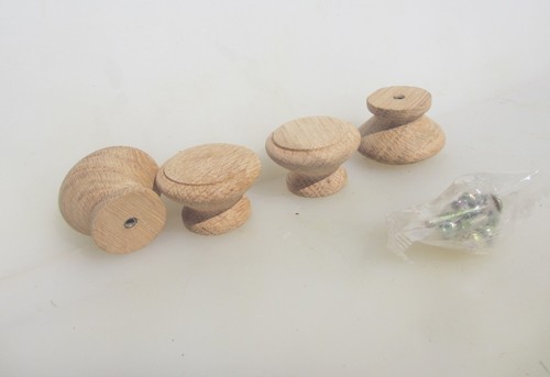 Retro wooden dresser knobs - wooden,