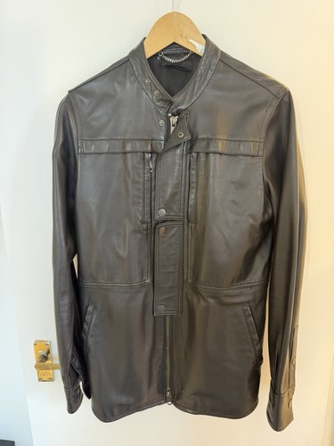 Men leather jacket black - jacket,