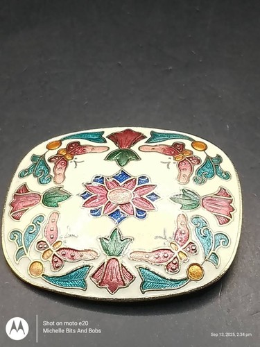Vintage gold tone cloisonné - vintage,