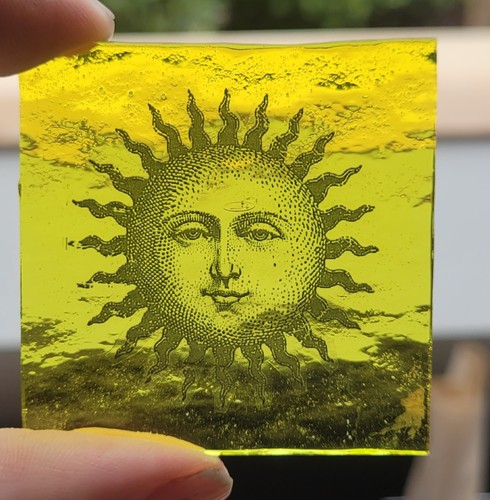 Stained glass sun piece - stained,