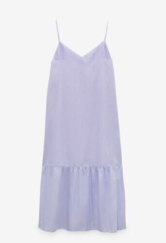 Zara lilac cotton midi long - lilac,