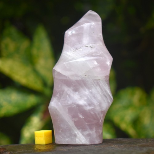Rose quartz crystal flame - rose,