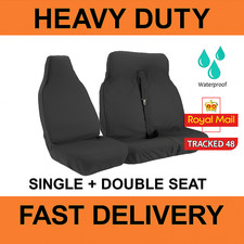 For PEUGEOT PARTNER VAN SEAT COVERS WATERPROOF HEAVY DUTY BLACK