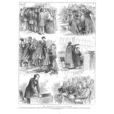 GLASGOW Visit of William Gladstone to the Kibble Palace - Antique Print 1873