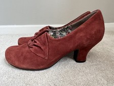 HOTTER 'DONNA' RUST SUEDE SHOES SIZE 6.5 / 40