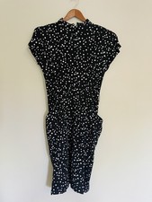 VTG Scarlett Wiggle Dress. Size 11/12 (M/L). Black & White Polka Dot. Midi.