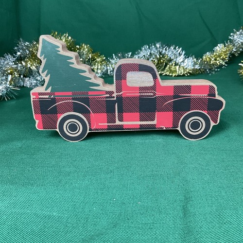 Christmas wooden truck cutout - christmas,