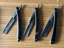 3 Old Straight Shaving Razors - Joseph Rodgers, Solingen, Flatters & Garnett