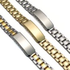 Ladies Stainless Steel Watch Bracelet Folding Catch 3 Colours 10mm - 14mm C090