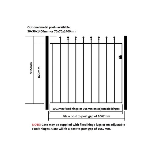 Manroe ball top garden gates - manroe,