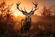 STAG DEER ANIMAL CANVAS PICTURE PRINT WALL ART