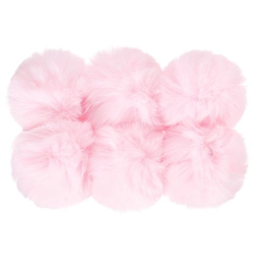 6pcs faux fur - fur, poms