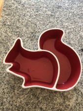 Sagaform Red & White Squirrel Dish Designed By Ylva Olsson Midcentury Modern