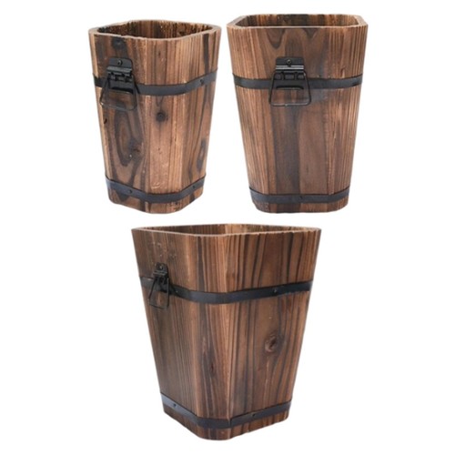 Wooden barrel planter retro - barrel,