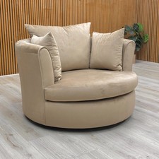 DFS 'Dawson' Swivel Chair Mink Dawson Velvet Large RRP £800 BRAND NEW