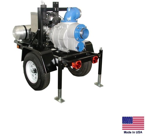 Trash pump trailer mounted - -,