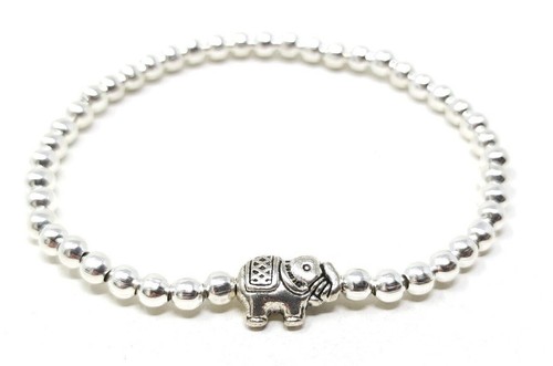 Silver colour beaded stackable - beaded,