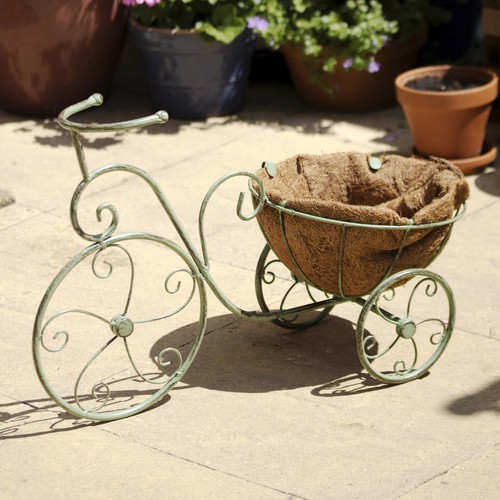 Vintage green metal bicycle - metal,