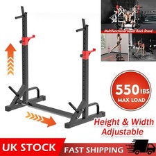 Adjustable Barbell Squat Rack Stand Weight Lifting Bench Press Gym Home Workout