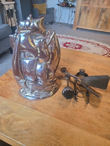 Vintage cast iron galleon - vintage,