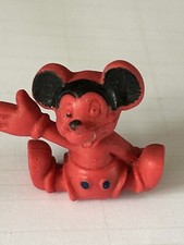 Vintage 1970's Red Disney Mickey Mouse Character Eraser/Rubber Figure