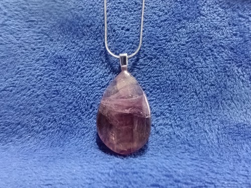 Purple fluorite pendant silver - pendant,