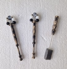 Pair Of Lace Bobbins and Matching Pin