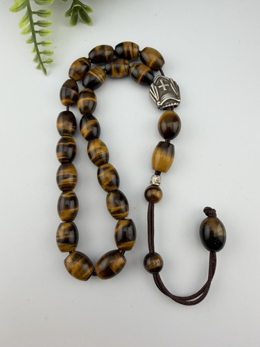 Antique tiger eye stone - stone, 21bead