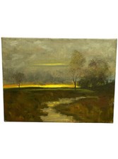 Original Oil Painting Signed Alan Dickson Countryside Landscape Rustic Scene