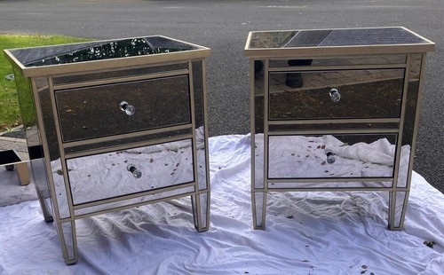Evelyn mirrored bedside - m&s,