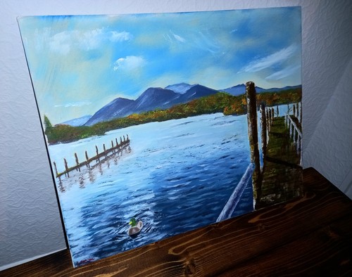 Lake district painting - lake, keswick