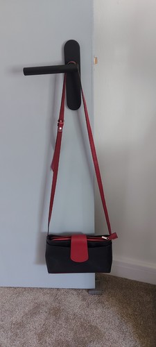 Italian leather red and - leather, black