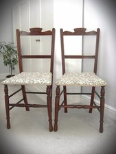 A PAIR OF SPLENDID ANTIQUE EDWARDIAN BEDROOM / SMALL CHAIRS / HALL / SIDE CHAIRS