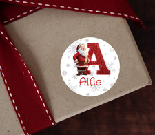 Personalised Christmas Santa Initial Name Stickers Seal Wrap Presents Alphabet
