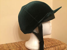 Riding Hat Silk Cover Equestrian Eventing Competition Velvet Velour Bottle Green