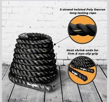 Yes4All Battle Rope 9m Length, 50mm Diameter, 11kg Weight, Premium Quality
