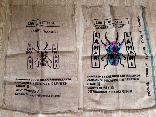 Two used hessian - hessian, sacks