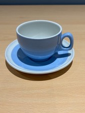 Vintage Ridgway Steelite Calypso Blue Hotel Ware Tea Cup and Saucer