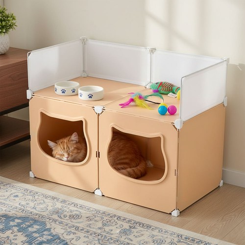 Semi enclosed cat - house,