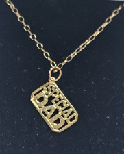 9ct yellow gold Special Dad Pendant & 9ct gold Fine Chain Necklace