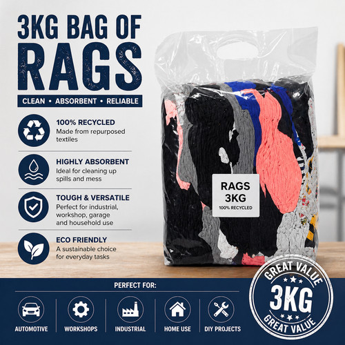 3kg cleaning rags - 3kg, cotton