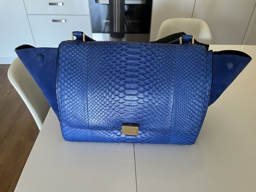 Celine trapeze blue python - celine,