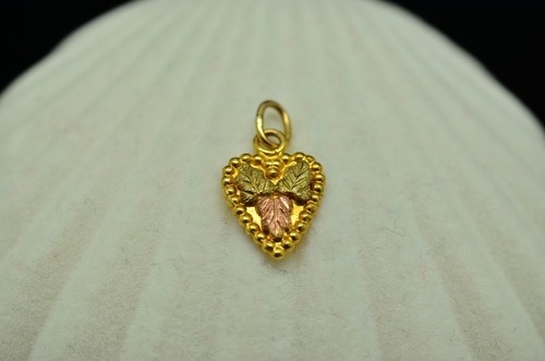 10k yellow gold heart - w/, black