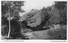 POSTCARD - CUMBERLAND - KESWICK - THE BOWDER STONE - REAL PHOTO- POSTED 1950