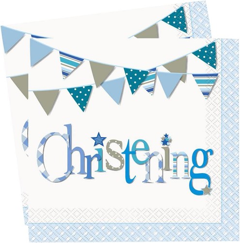 Boys blue christening party - blue,