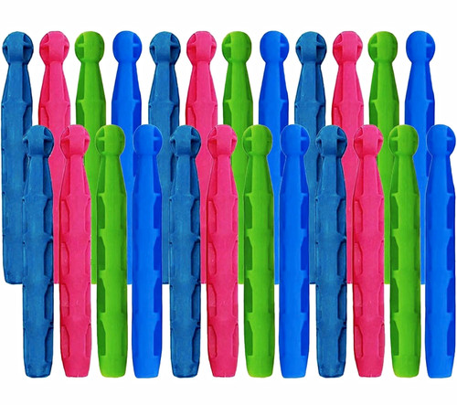 24pcs plastic clothes pins - plastic,