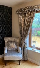 Designer  Curtains Xmas  interlined w 355* 220cm drop