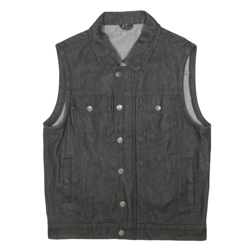 Mens black denim button - denim, jacket
