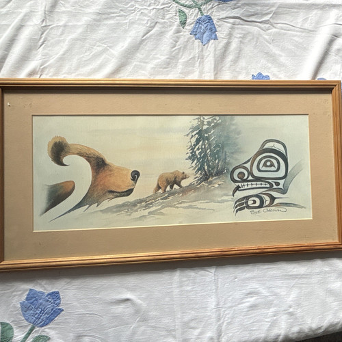 Sue coleman signed framed wolf - sue,